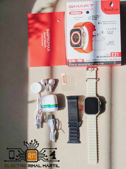 PACK S40 PRO MAX ( الساعة بوصة 49 + الصناتات + 2 صماطي)